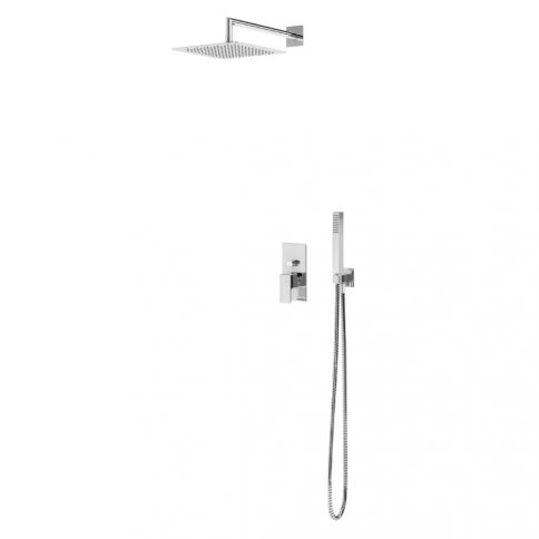 Bruma Linea Set con rociador ABS 200x200 mm y set de ducha Quadra, Cromo