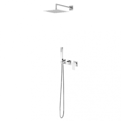 Bruma Linea Set de ducha horizontal con rociador ABS 200x200 mm y set de ducha de mano, Puesta de sol