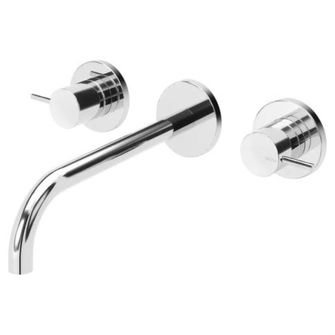Bruma Lusitano Mezclador de lavabo de pared de 3 orificios, Cromo