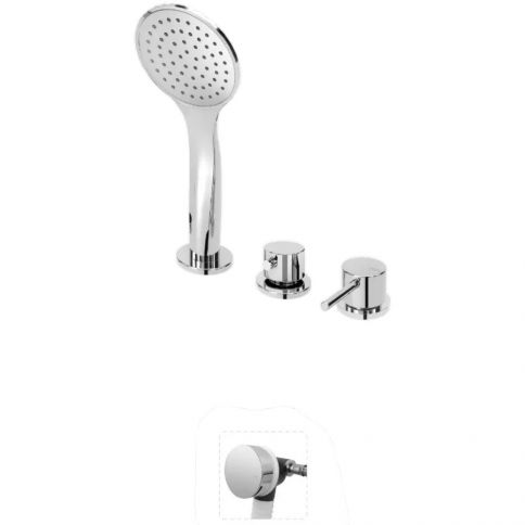 Bruma Lusitano Conjunto de baño/ducha con ducha de mano Emotion y llenador de bañera, Cromo