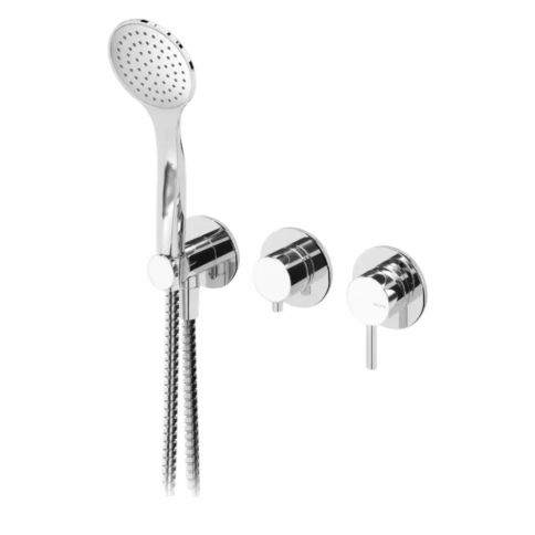 Bruma Lusitano Mezclador horizontal con set de ducha Elo, Satinox