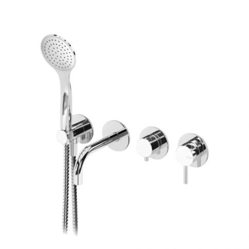 Bruma Lusitano Mezclador con caño de bañera y set de ducha Elo, Gunmetal