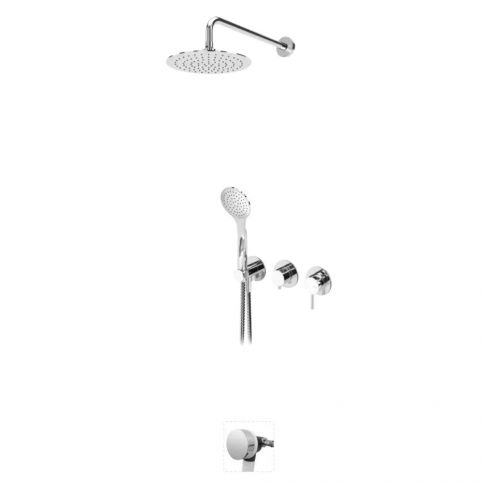 Bruma Lusitano Set de baño con ducha con rociador de acero inoxidable Ø250 mm, ducha manual Elo y llenador de bañera, Amanecer