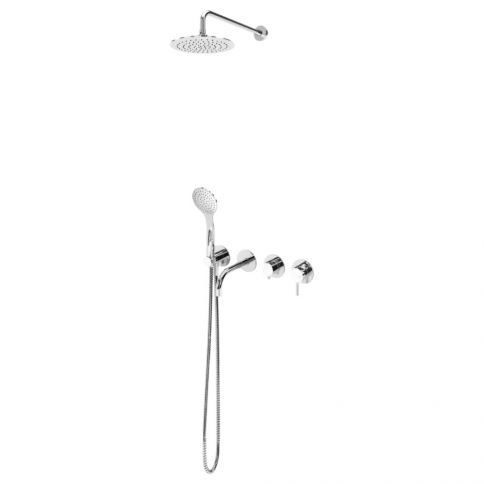 Bruma Lusitano Set de baño con ducha con rociador Ø250 mm, ducha manual Elo y caño de bañera, Niebla matutina
