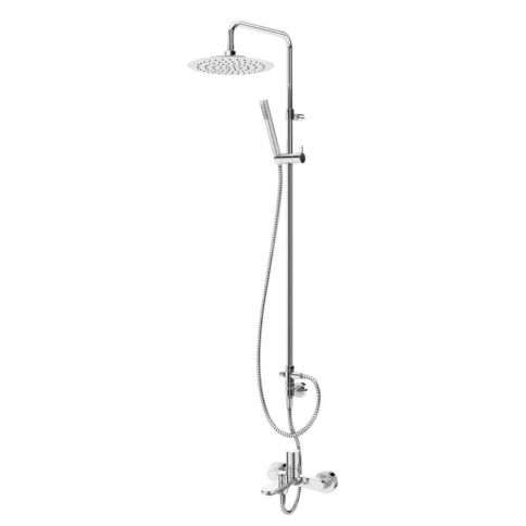 Bruma Adagio Sistema de bañera-ducha con rociador ABS Ø230 mm y barra de ducha ajustable, Cromo