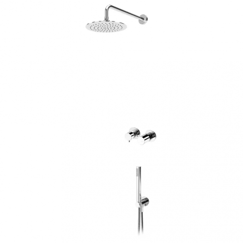 Bruma Adagio Set de ducha horizontal con rociador de acero inoxidable Ø250 mm y set de ducha de mano independiente Elo, Gunmetal