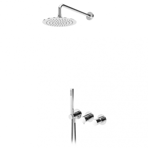 Bruma Adagio Set de ducha con rociador de acero inoxidable Ø250 mm y ducha de mano Elo, Puesta de sol