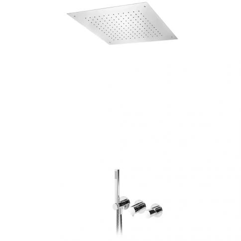 Bruma Adagio Set de ducha con rociador superior (Lluvia) y set de ducha de mano, Cromo