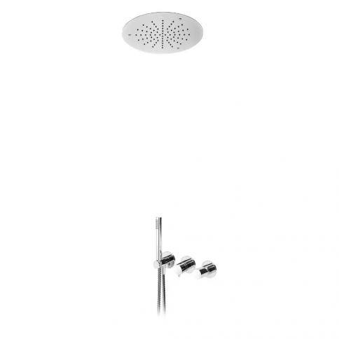 Bruma Adagio Set de ducha con rociador superior Ø380 mm (Lluvia) y set de ducha de mano, Cielo nocturno
