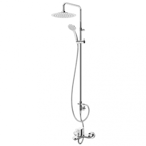 Bruma Coral Sistema de baño/ducha con rociador de acero inoxidable ultradelgado Ø250 mm y barra de ducha ajustable, Cielo nocturno