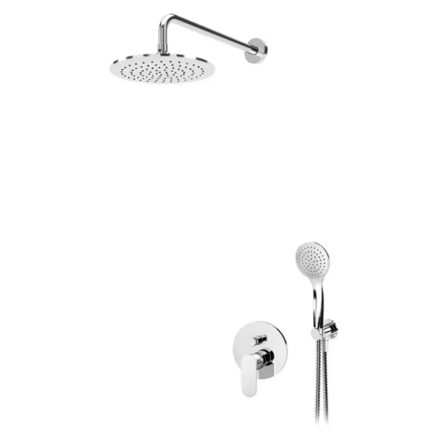 Bruma Coral Set de ducha con rociador ABS Ø230 mm y set de ducha de mano Emotion, Cromo