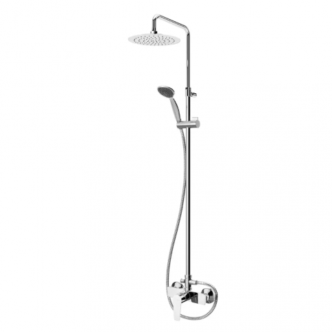 Bruma Lune Sistema de ducha con rociador de ABS Ø230 mm y barra de ducha ajustable, Cromo