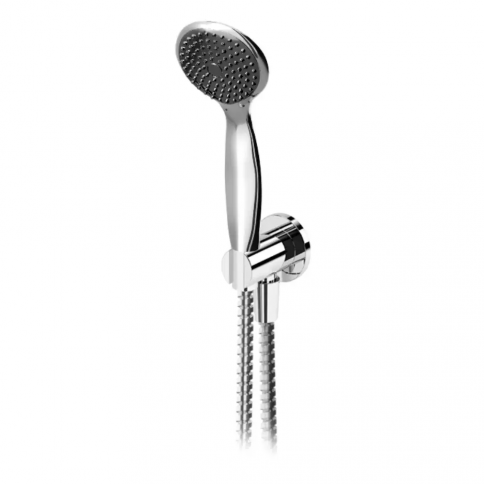 Bruma Lune Set de ducha con toma de agua, flexo metálico de 160 cm y ducha de mano Oasis, Cromo