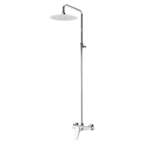 Bruma Mustang Sistema de ducha con rociador de ABS Ø230 mm y barra de ducha ajustable, Cromo