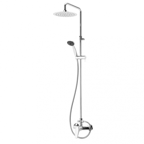 Bruma Mustang Sistema de ducha con rociador de ABS Ø230 mm, barra de ducha ajustable y set de ducha Oasis, Cromo