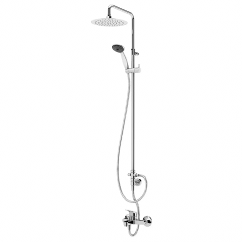 Bruma Mustang Sistema de baño/ducha con rociador de ABS Ø230 mm y barra de ducha ajustable, Cromo