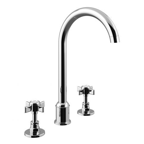 Bruma Imperial Mezclador de lavabo de 3 orificios con caño giratorio, Cielo nocturno