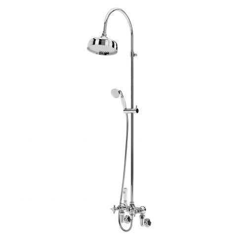 Bruma Imperial Sistema de ducha con ducha fija Ø200 mm y barra de ducha, Cromo
