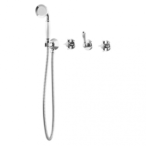 Bruma Imperial Mezclador empotrado de 3 agujeros con ducha de mano Elite, Cromo