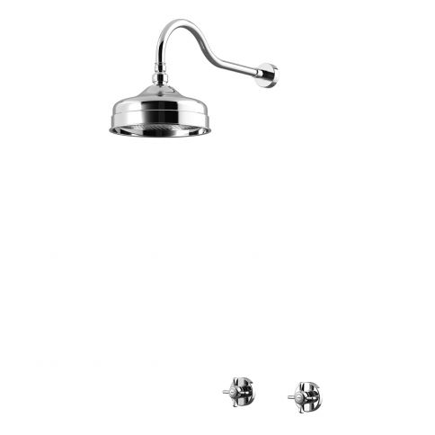 Bruma Imperial Conjunto de ducha con rociador de latón Ø200 mm, Oro 24 quilates