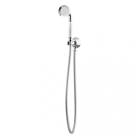 Bruma Imperial Conjunto de ducha con toma de agua, flexo metálico de 160 cm y ducha de mano Elite, Cromo