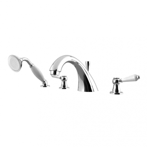 Bruma Clássico Mezclador de bañera/ducha de 4 orificios, Cromo