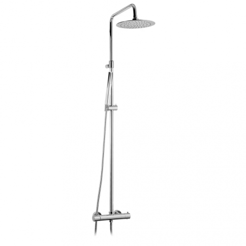 Bruma Elo Sistema de ducha termostático con rociador ABS Ø230 mm y barra de ducha ajustable, Cromo