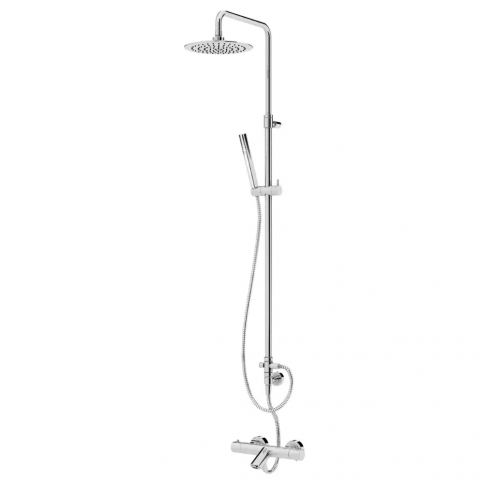 Bruma Elo Sistema termostático de baño/ducha con rociador ABS Ø230 mm y barra de ducha ajustable, Cromo