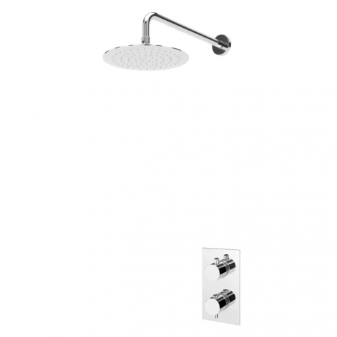 Bruma Elo Set de ducha termostático con rociador de acero inoxidable ultrafino Ø250 mm, Puesta de sol