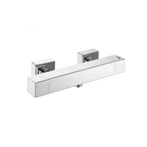 Bruma Celsius Mezclador termostático de ducha con set de ducha de mano, Blanco puro